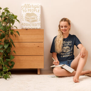 allergic to people addicted to books t shirt
