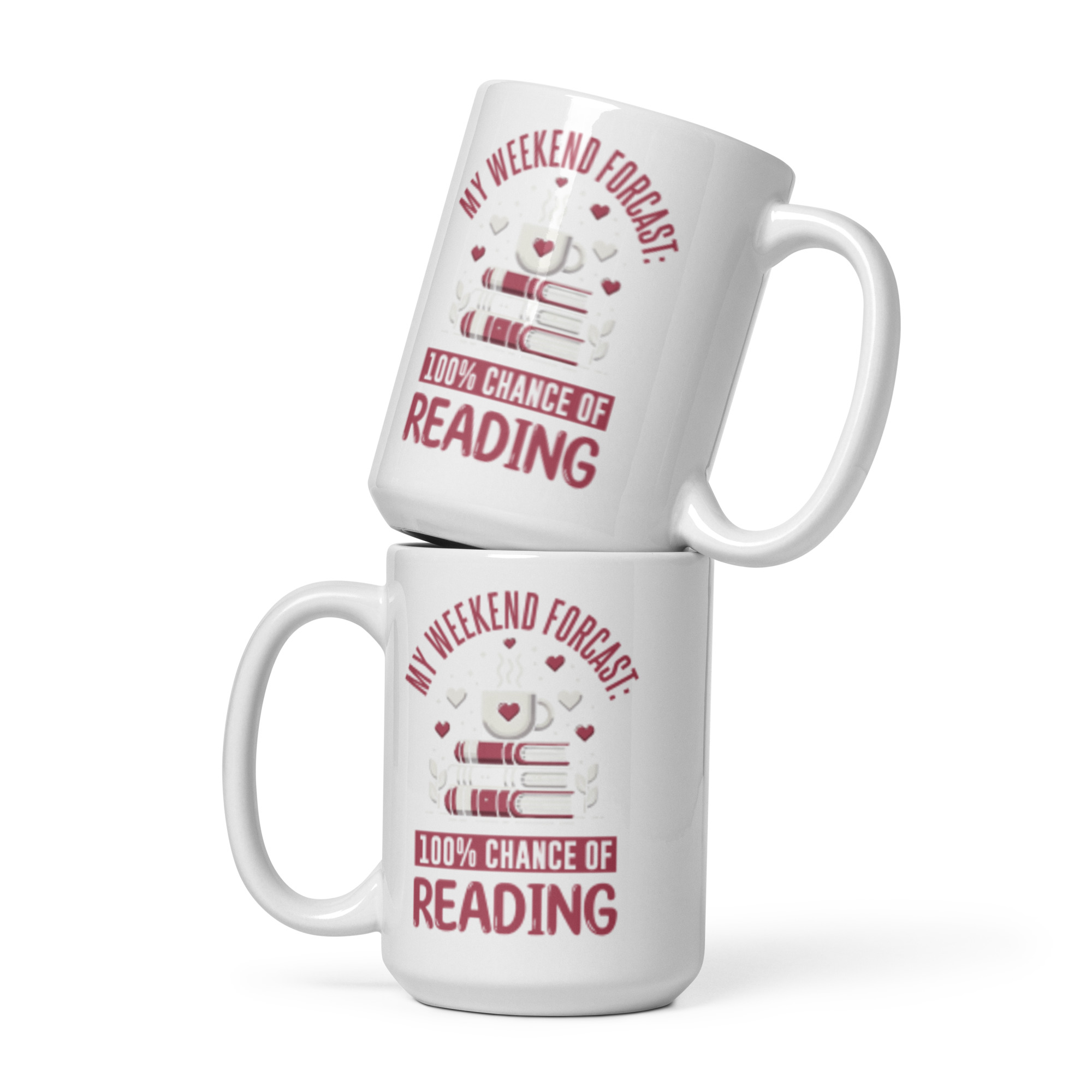 my weekend forecast 100% chance of reading mug | book lover coffee mug gift my weekend forecast 100% chance of reading mug | book lover coffee mug gift