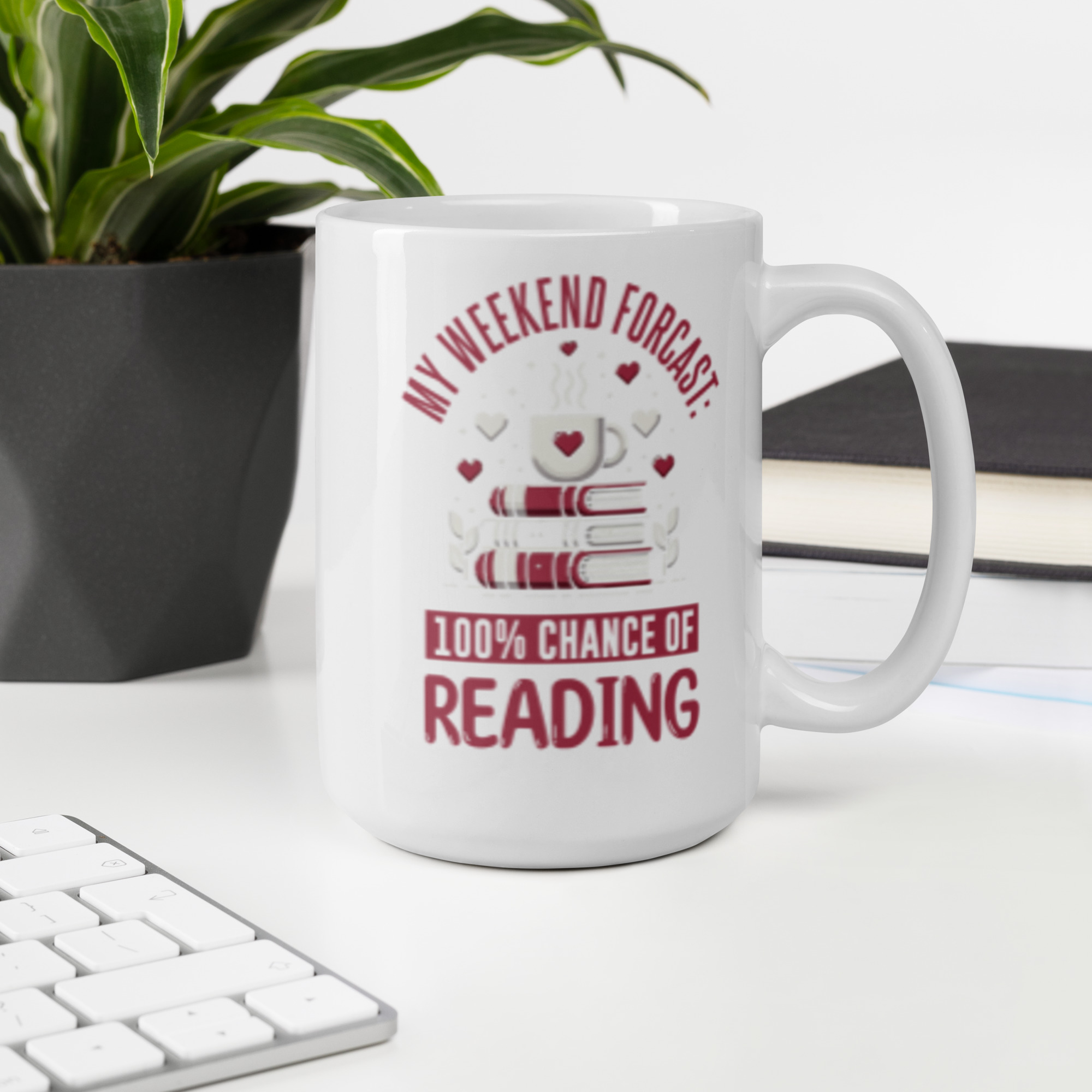 my weekend forecast 100% chance of reading mug | book lover coffee mug gift my weekend forecast 100% chance of reading mug | book lover coffee mug gift